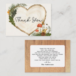 Tarjeta Pequeña Fall Baby Shower de la piel de champiñón Slice Gra