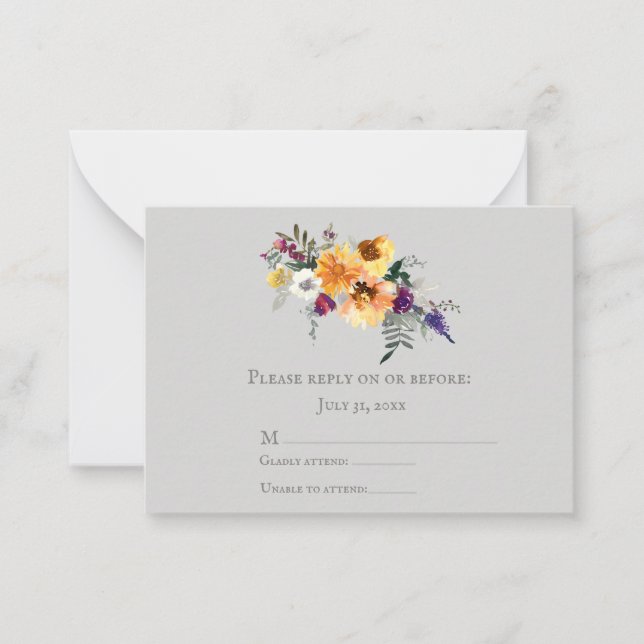 Tarjeta Pequeña Fall Sunflower (Anverso)