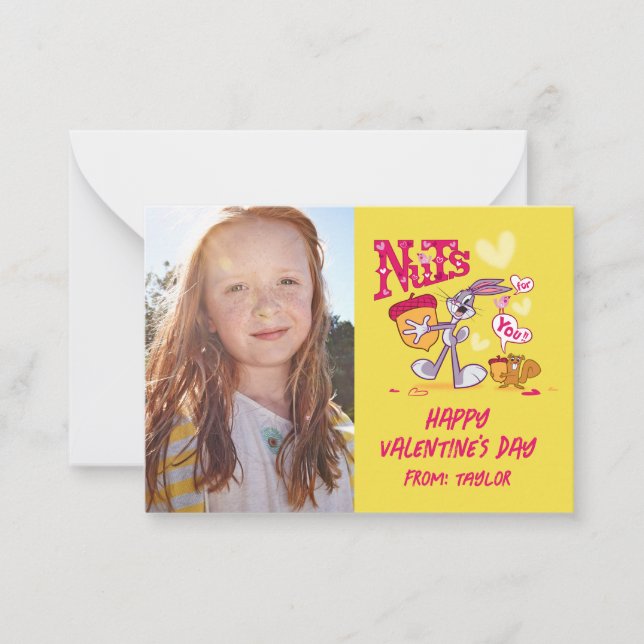 Tarjeta Pequeña Fallos BUNNY™ Nueces Para Usted | EL DÍA DE SAN VA (Anverso)