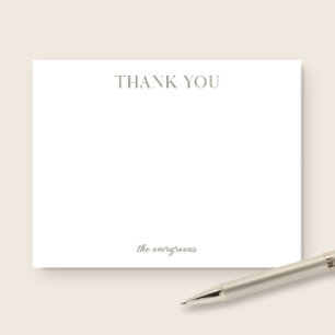 Tarjeta Pequeña Familia de Pareja Simple Moderna Oliva Gracias