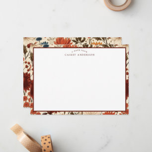 Tarjeta Pequeña Familia floral botánica personalizada de otoño