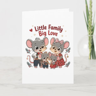 Tarjeta Pequeña Familia Gran Amor Ratón Adorable