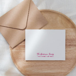 Tarjeta Pequeña FAMILIA NOTECARDS Stationery Cursive Names Magenta