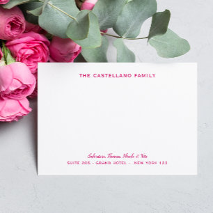 Tarjeta Pequeña Familia personalizado Dirección Nombres cursivos P