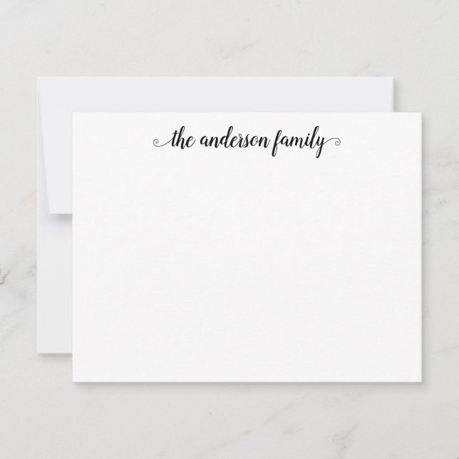 Tarjeta Pequeña Familia simple moderna de escritura de caligrafía  (Anverso)