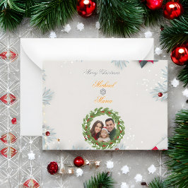 Tarjeta Pequeña Family in the Snow Letter – Christmas Greeting 