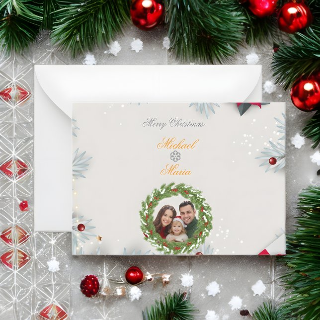 Tarjeta Pequeña Family in the Snow Letter – Christmas Greeting  (Subido por el creador)