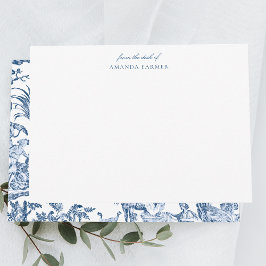 Tarjeta Pequeña Fantasía Criaturas Míticas Vintage Toile-Blue