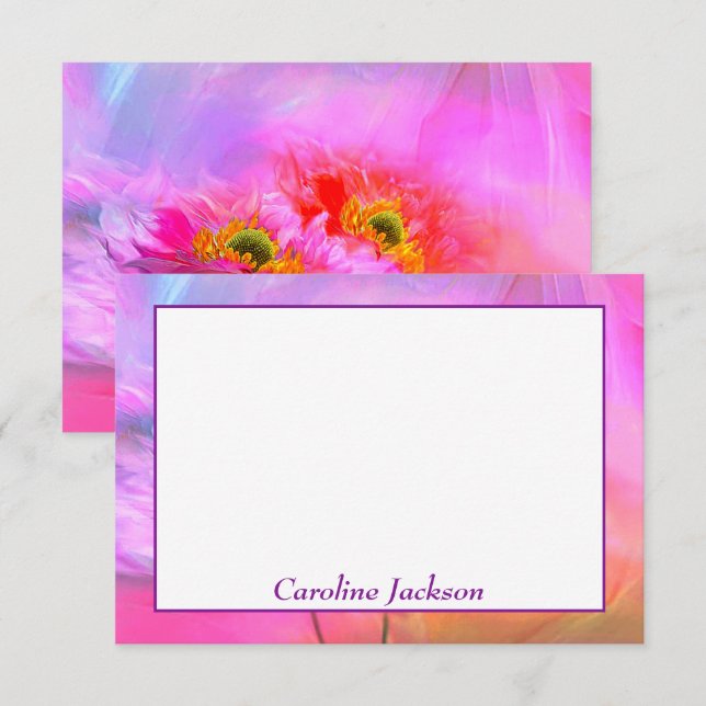 Tarjeta Pequeña Fantasía floral personalizada (Anverso / Reverso)