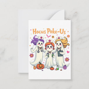 Tarjeta Pequeña Fantasma de Halloween en la Enfermería de Estados
