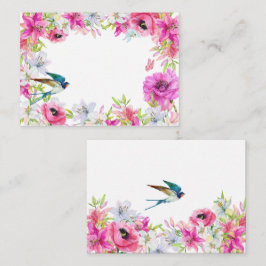 Tarjeta Pequeña Fantasma floral rosa