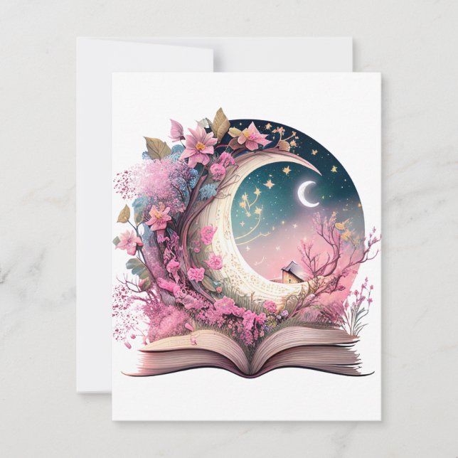 Tarjeta Pequeña Fantasy Book Lover Design (Anverso)