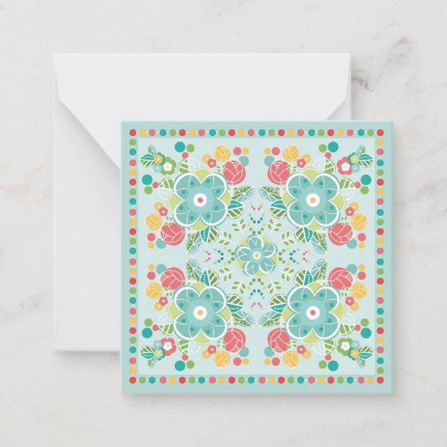Tarjeta Pequeña Fantasy Floral Tile-Summer Meadow  (Anverso)