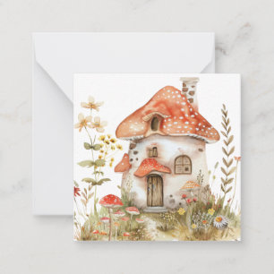 Tarjeta Pequeña Fantasy Mushroom Note Card