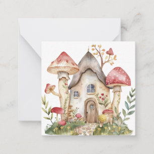 Tarjeta Pequeña Fantasy Mushroom Note Card