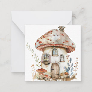Tarjeta Pequeña Fantasy Mushroom Note Card