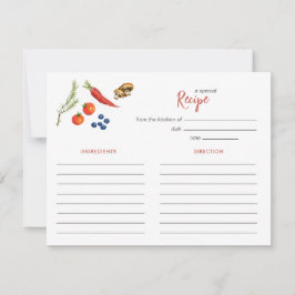 Tarjeta Pequeña Farmers Market Bridal shower Recipe card