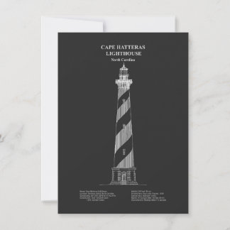 Tarjeta Pequeña Faro de Cape Hatteras - Carolina del Norte - PD