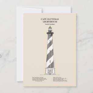 Tarjeta Pequeña Faro de Cape Hatteras - Carolina del Norte - SBD