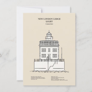 Tarjeta Pequeña Faro de New London Ledge - Connecticut - SBD