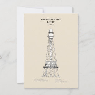 Tarjeta Pequeña Faro del paso suroeste - Luisiana - SBD