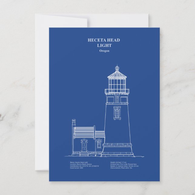 Tarjeta Pequeña Faro Heceta Head - Oregon - AD (Anverso)