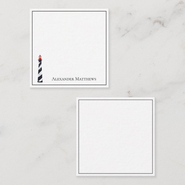 Tarjeta Pequeña Faro náutico costero personalizado (Anverso / Reverso)
