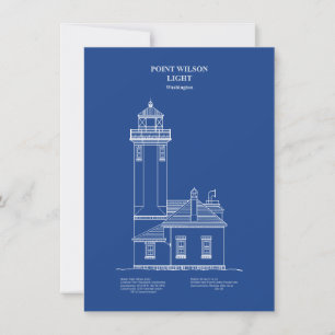 Tarjeta Pequeña Faro Point Wilson - Washington - AD
