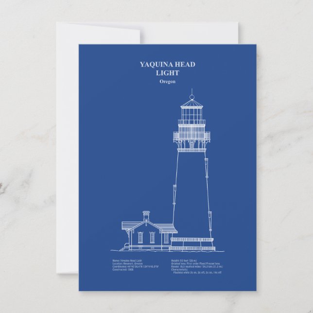 Tarjeta Pequeña Faro Yaquina Head - Oregon - AD (Anverso)