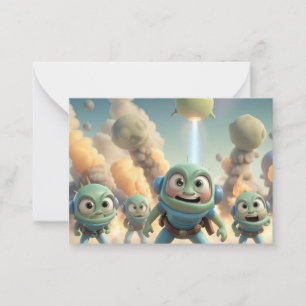 Tarjeta Pequeña Farting Invading Aliens