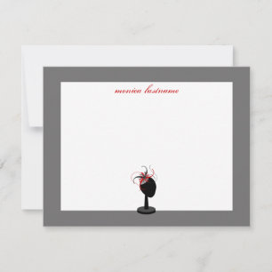Tarjeta Pequeña Fascinator y soporte del gorra - Notecards plano