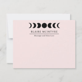 Tarjeta Pequeña Fases modernas de luna rosa claro elegante