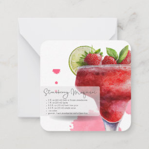 Tarjeta Pequeña Faux Champaign & Strawberry Daiquiri Party Favor