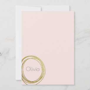 Tarjeta Pequeña Faux Gold Abstract Circle Design con nombre