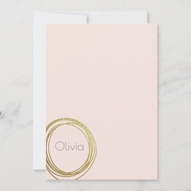 Tarjeta Pequeña Faux Gold Abstract Circle Design con nombre (Anverso)