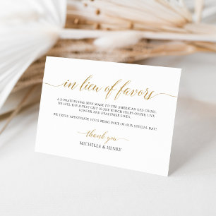 Tarjeta Pequeña Faux Gold Elegant en lugar de Favor Card