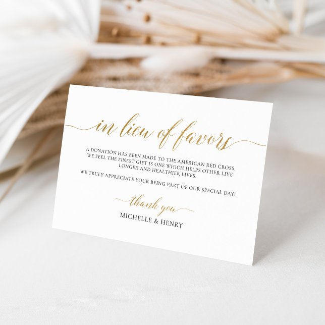 Tarjeta Pequeña Faux Gold Elegant en lugar de Favor Card (Subido por el creador)