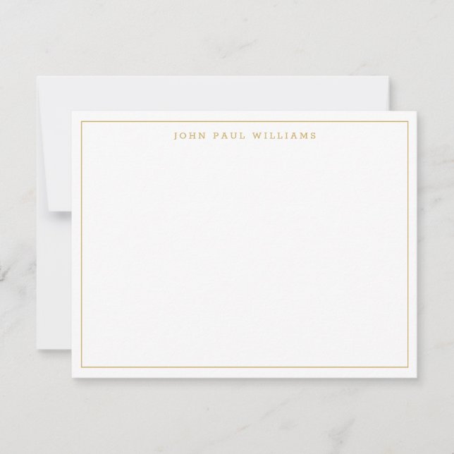 Tarjeta Pequeña Faux Gold Simple Profesional Moderno Borde delgado (Anverso)