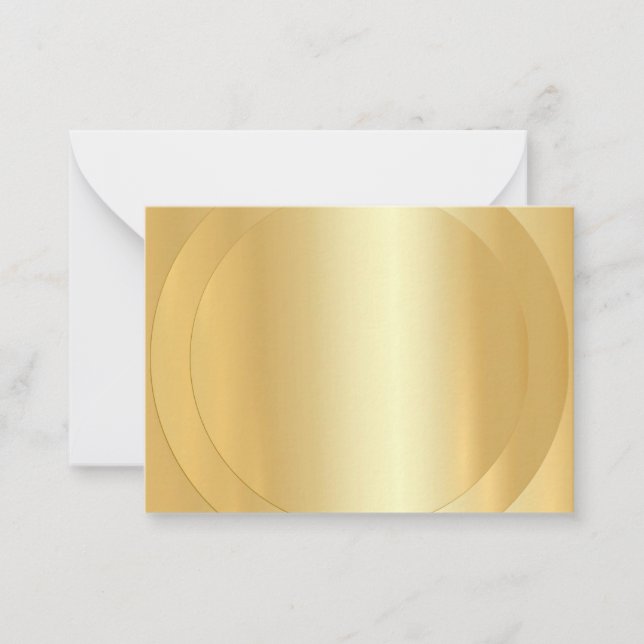 Tarjeta Pequeña Faux Gold Trendy Modern Elegant Blank Template (Anverso)