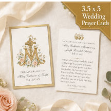 Favor de oración con monograma mariano para boda c