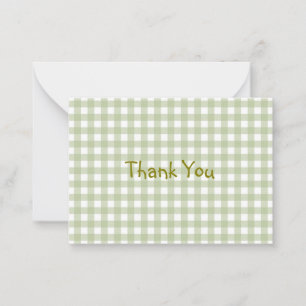 Tarjeta Pequeña Faye y Lauren Green Gingham Gracias
