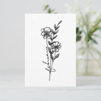 Tarjeta Pequeña Febrero, mes de nacimiento, flor