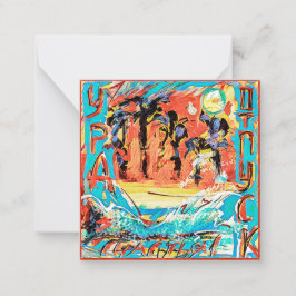 Tarjeta Pequeña Felices Fiestas / Vacaciones en Ruso