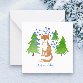 Tarjeta Pequeña Felices Fiestas Zorro en los Bosques