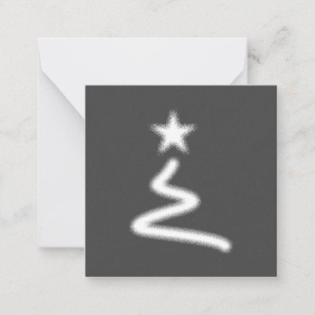 Tarjeta Pequeña Felices vacaciones Árbol de navidad blanco juguetó (Anverso)