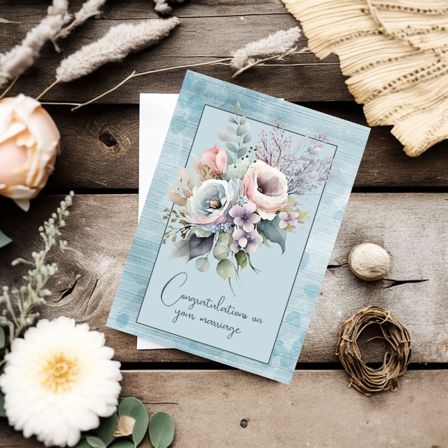 Tarjeta Pequeña Felicidades por tu ramo floral de matrimonio (Subido por el creador)