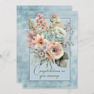 Tarjeta Pequeña Felicidades por tu ramo floral de matrimonio