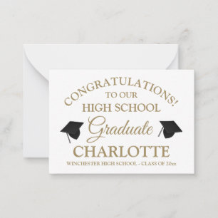 Tarjeta Pequeña Felicitaciones a nuestro personalizado graduado de