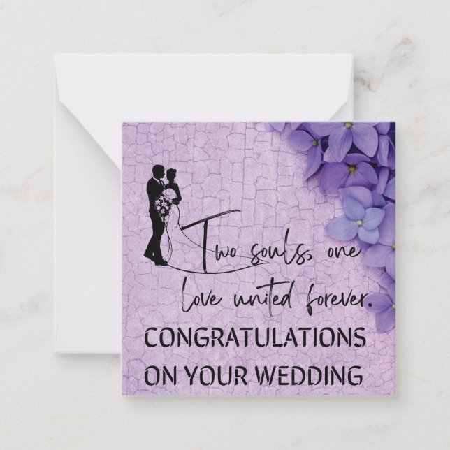 Tarjeta Pequeña Felicitaciones a su boda (Anverso)
