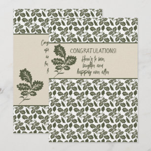 Tarjeta Pequeña Felicitaciones Ducha o verde oliva Boda